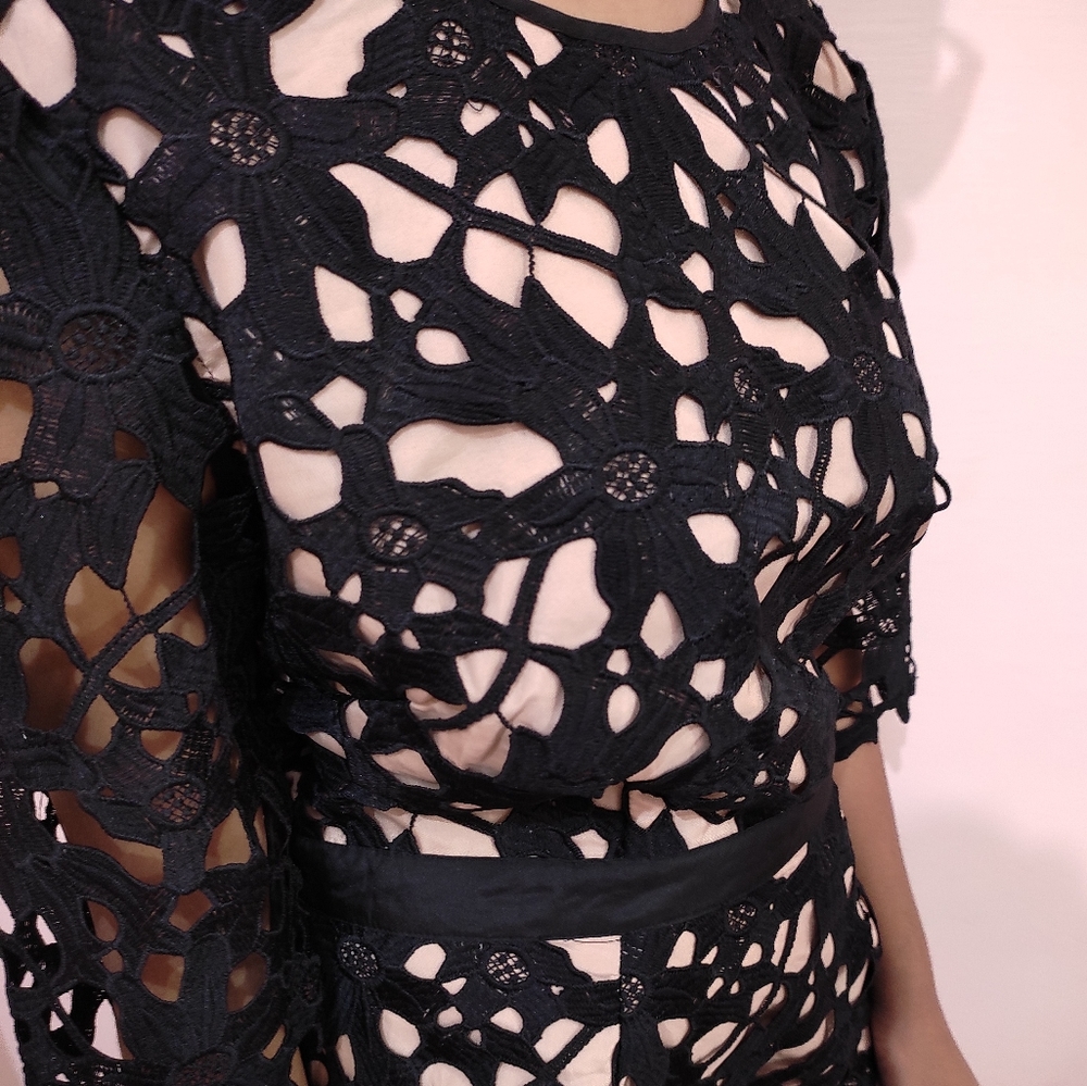 💜Vero moda black and beige lace sheath dress - Picture 8 of 10